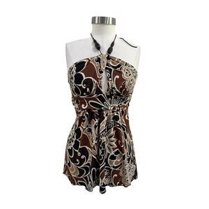 IZ Byer California Y2K Halter Top Beaded‎ Boho Festival Size Medium